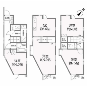 4DK {building type} in Yoyogi - Shibuya-ku Floorplan