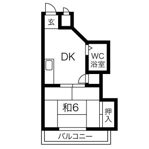 1DK Mansion in Chiyoda - Nagoya-shi Naka-ku Floorplan