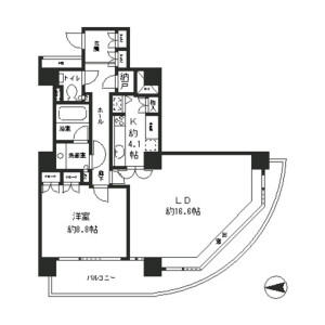 1LDK Mansion in Tsukuda - Chuo-ku Floorplan
