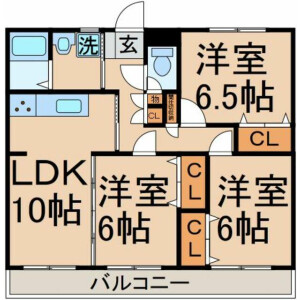 3LDK Mansion in Mihoricho - Akishima-shi Floorplan