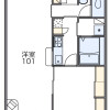 1LDK Apartment to Rent in Tokushima-shi Floorplan