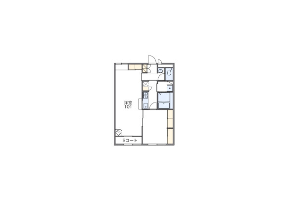 1LDK Apartment to Rent in Tokushima-shi Floorplan