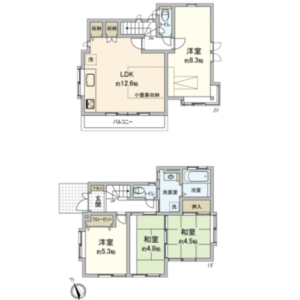 4LDK {building type} in Sumiyoshicho - Fuchu-shi Floorplan