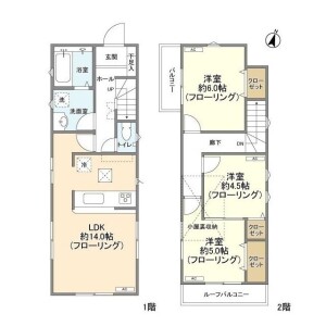 3LDK House in Nakaochiai - Shinjuku-ku Floorplan