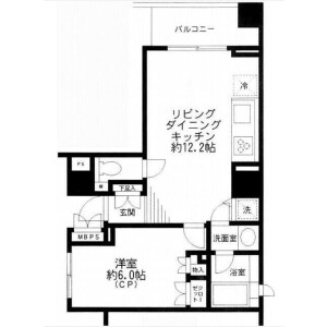 1LDK Mansion in Aobadai - Meguro-ku Floorplan