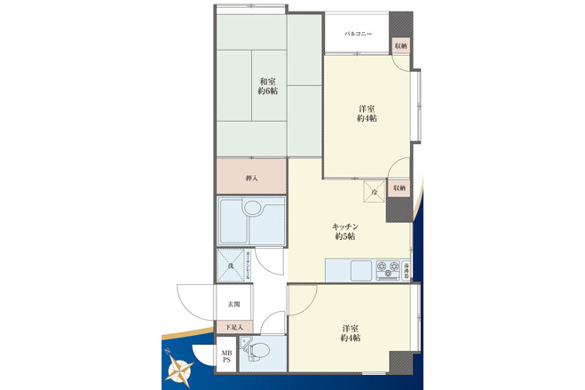 3K Apartment to Buy in Shinagawa-ku Floorplan