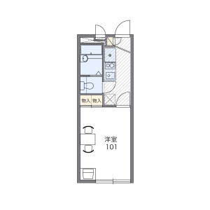 福冈市博多区吉塚-1K公寓 房屋布局