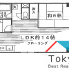 1LDK Apartment to Rent in Shinjuku-ku Floorplan