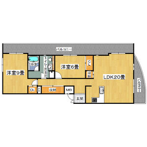 2LDK Mansion in Saiwaicho - Osaka-shi Naniwa-ku Floorplan