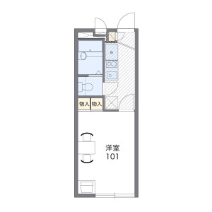 1K Apartment in Kashiiekihigashi - Fukuoka-shi Higashi-ku Floorplan