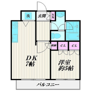 1LDK {building type} in Kamiikedai - Ota-ku Floorplan