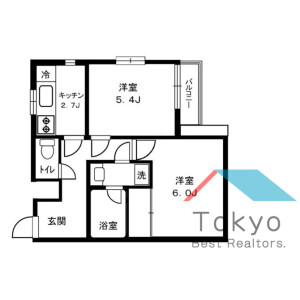 2DK Mansion in Hommachi - Shibuya-ku Floorplan