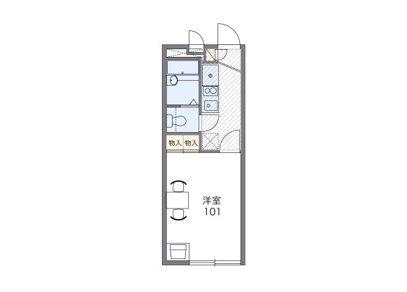 1K Apartment to Rent in Kofu-shi Floorplan