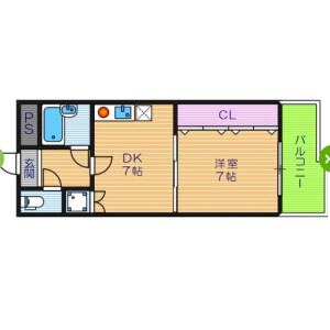 1DK Mansion in Imagawa - Osaka-shi Higashisumiyoshi-ku Floorplan