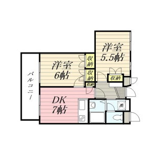 2DK Mansion in Meguro - Meguro-ku Floorplan