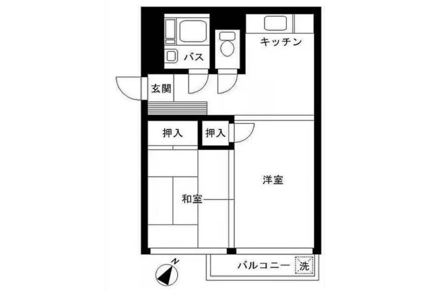 1DK Apartment to Buy in Minato-ku Floorplan