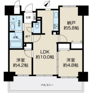 2SLDK Mansion in Niitaka - Osaka-shi Yodogawa-ku Floorplan