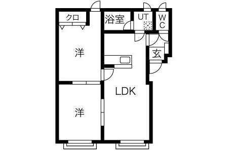 2LDK Apartment to Rent in Sapporo-shi Shiroishi-ku Floorplan