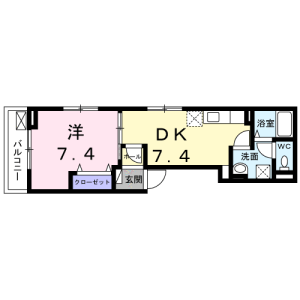 1DK Apartment in Midorigaoka - Meguro-ku Floorplan