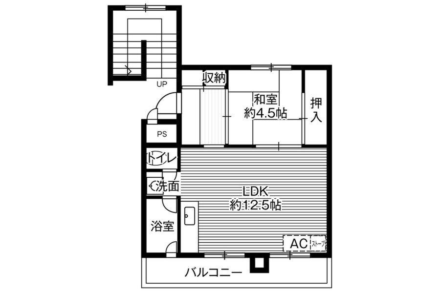 1LDK Apartment to Rent in Yubari-shi Floorplan