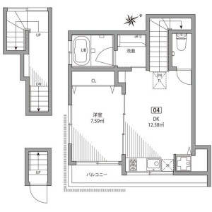 1LDK Apartment in Minamidai - Nakano-ku Floorplan