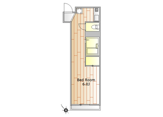 1R Apartment to Rent in Shinagawa-ku Floorplan
