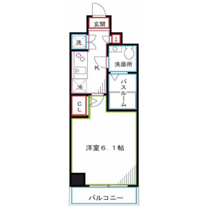 1K {building type} in Nakaochiai - Shinjuku-ku Floorplan