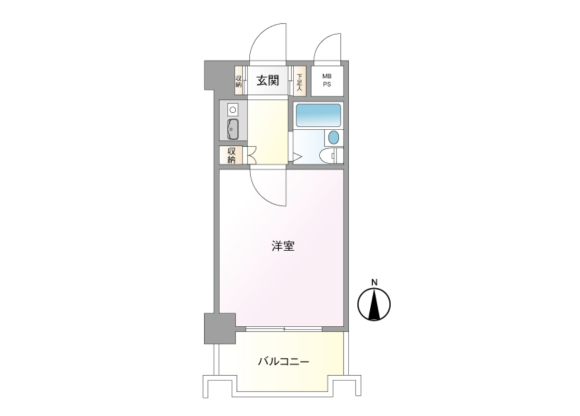 1K Apartment to Buy in Osaka-shi Kita-ku Floorplan