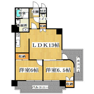 2LDK Mansion in Oimazatonishi - Osaka-shi Higashinari-ku Floorplan