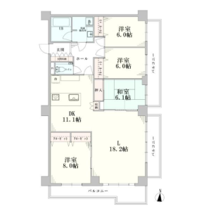 4LDK {building type} in Uchikoshi - Yokohama-shi Naka-ku Floorplan