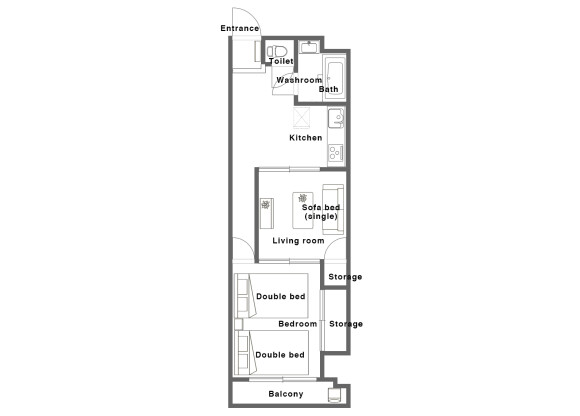 2DK Apartment to Rent in Taito-ku Floorplan