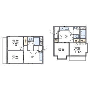2DK Apartment in Mejirodai - Bunkyo-ku Floorplan