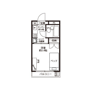 1K Mansion in Tobecho - Yokohama-shi Nishi-ku Floorplan