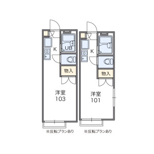 1K Apartment in Noda - Osaka-shi Fukushima-ku Floorplan