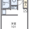大阪市生野區出租中的1K公寓 房屋格局