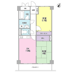 2DK Mansion in Yoga - Setagaya-ku Floorplan