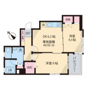 2DK Mansion in Ichigayayakuojimachi - Shinjuku-ku Floorplan
