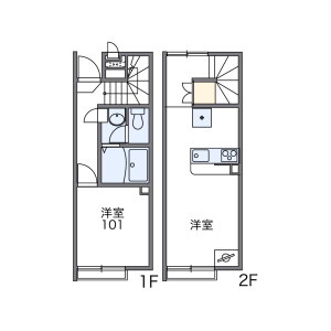 1LDK Apartment in Shimochiai - Hadano-shi Floorplan