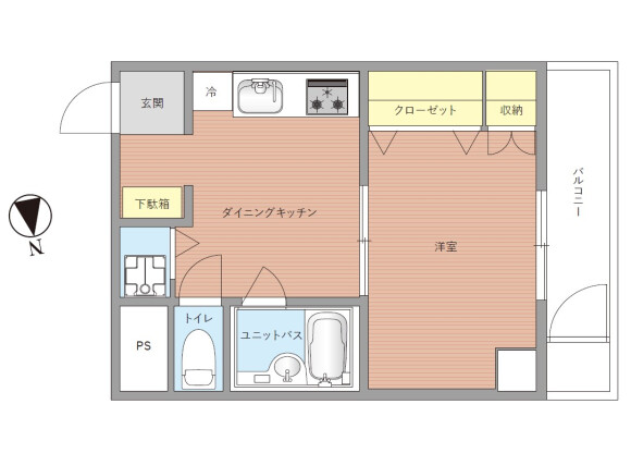 1DK Apartment to Buy in Arakawa-ku Floorplan