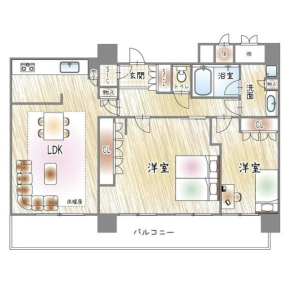 2LDK Mansion in Banzaicho - Osaka-shi Kita-ku Floorplan