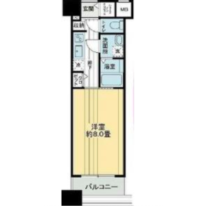1K Mansion in Ginza - Chuo-ku Floorplan