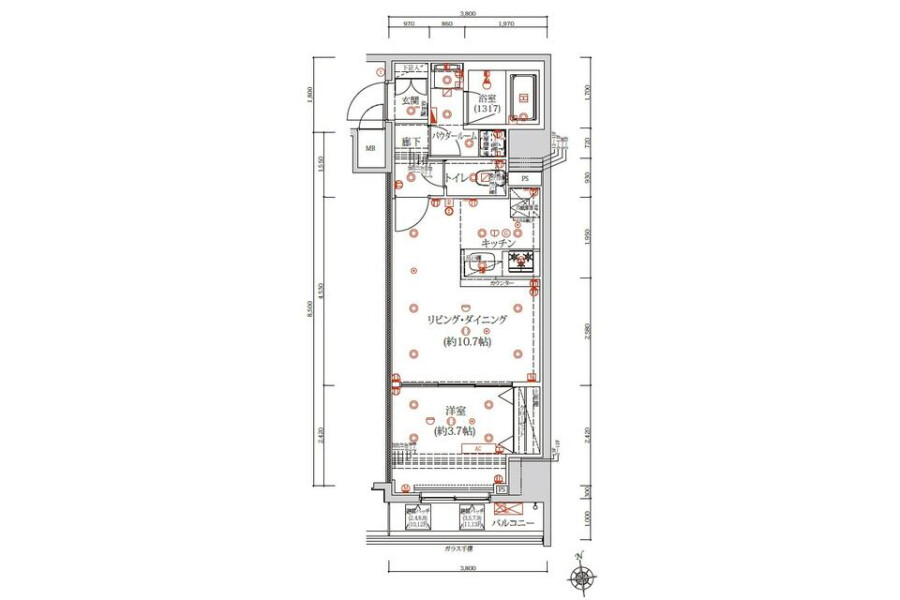 1LDK Apartment to Rent in Taito-ku Floorplan
