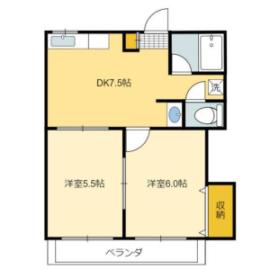 2DK Apartment in Matsue - Edogawa-ku Floorplan