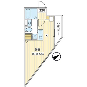 1R Apartment in Kamiosaki - Shinagawa-ku Floorplan