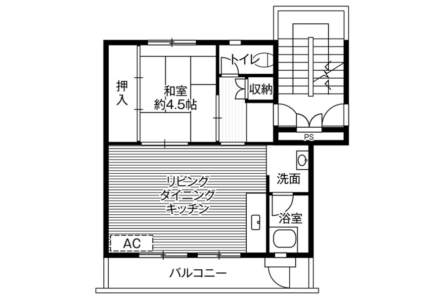 1LDK Apartment to Rent in Nomi-shi Floorplan