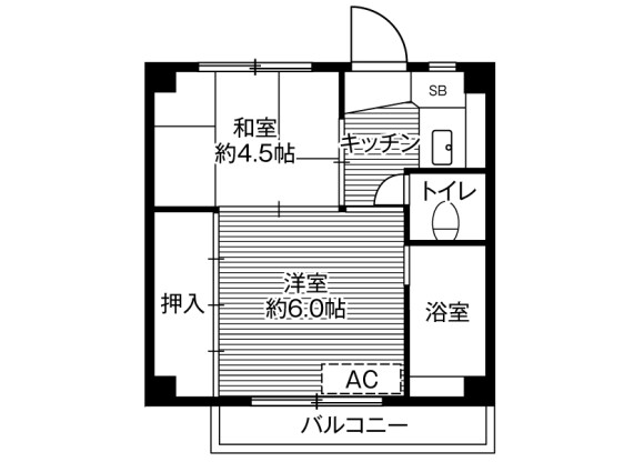 2K Apartment to Rent in Minamikoma-gun Fujikawa-cho Floorplan