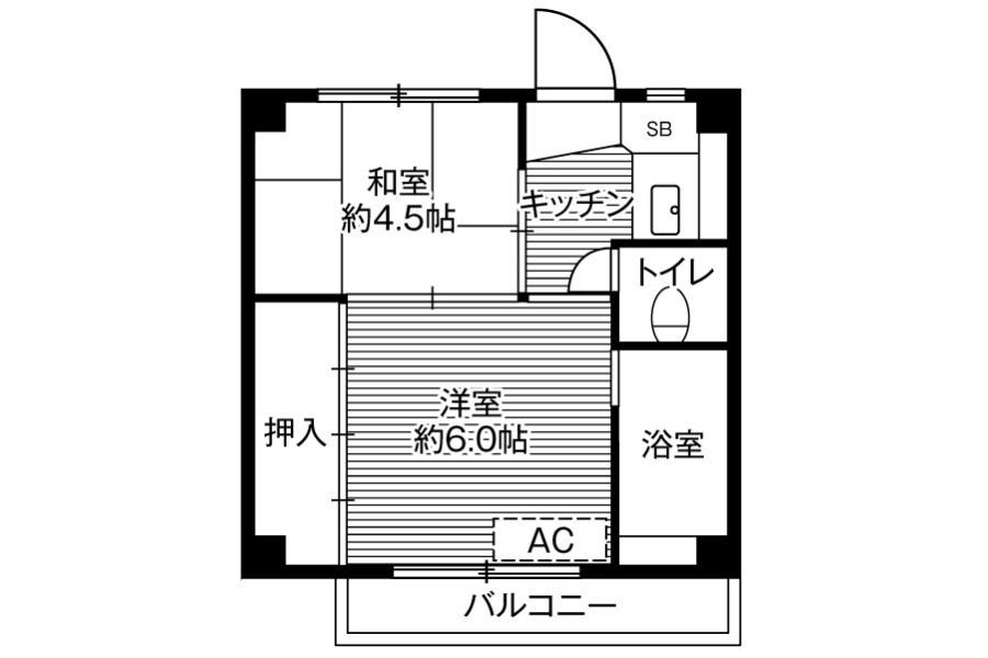 2K Apartment to Rent in Shimotsuga-gun Mibu-machi Floorplan