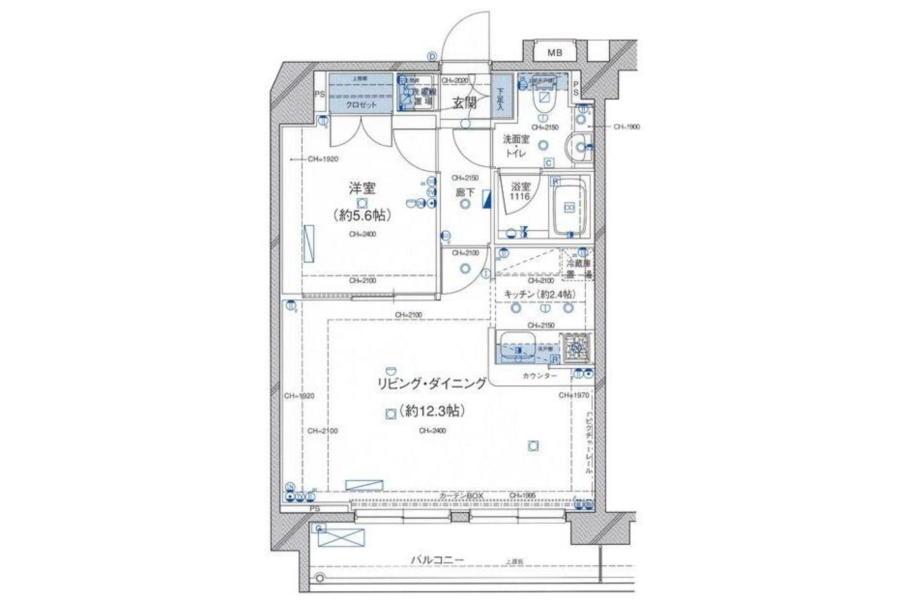 1LDKマンション - 渋谷区賃貸 間取り