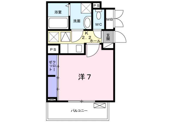 1K Apartment to Rent in Kamakura-shi Floorplan