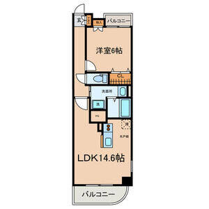 1LDK Mansion in Iseyama - Nagoya-shi Naka-ku Floorplan